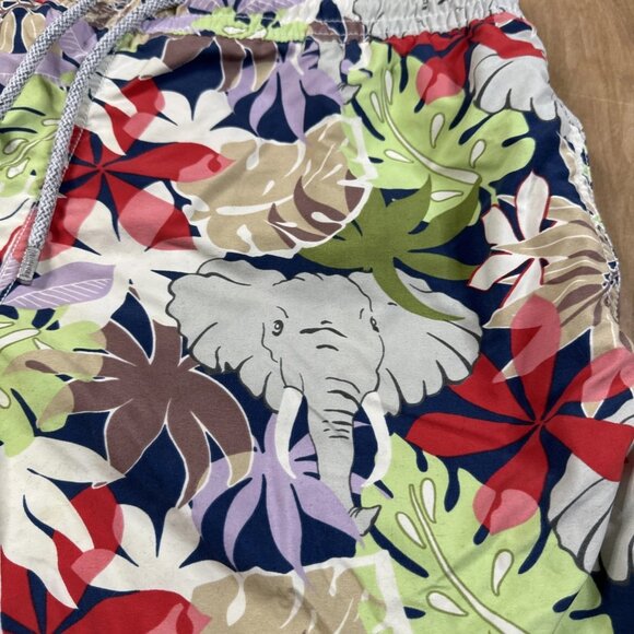 Vilebrequin Mens Floral Print Elephants Lined Swim Shorts Size Large - Picture 2 of 7